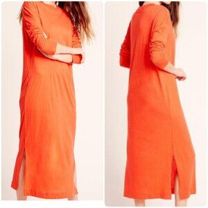 Free People Long Tunic Dress Womens Medium Pastel Orange Long sleeves Beach Boho